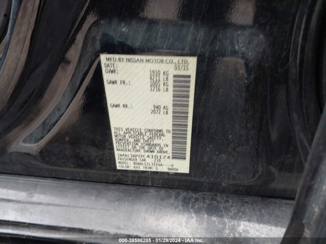 Nissan Altima 2.5 Sv 2015 1N4AL3AP2FC410174 Image 9