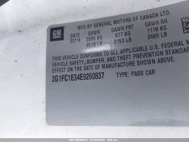 Chevrolet Camaro 2lt 2014 2G1FC1E34E9260837 Image 9