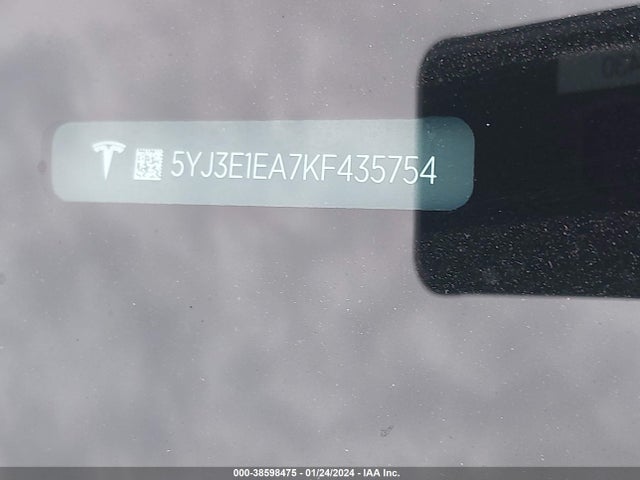 Tesla MODEL 3 2019 5YJ3E1EA7KF435754 Image 9