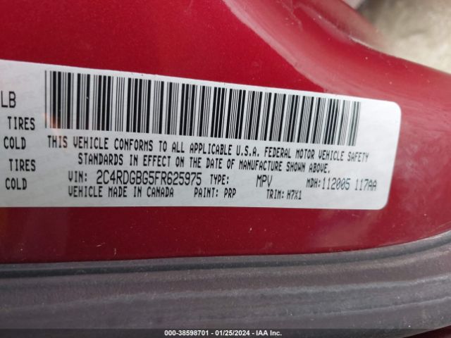 2C4RDGBG5FR625975 Dodge Grand Caravan Avp/se