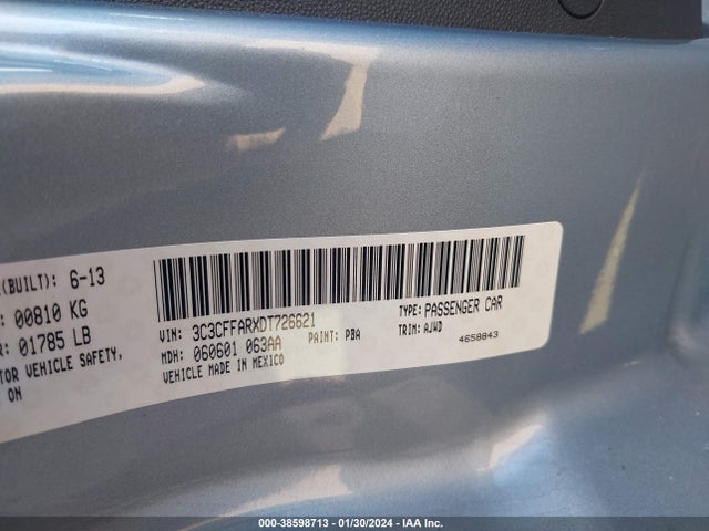 2013 FIAT 500 3C3CFFARXDT726621 Photo 8