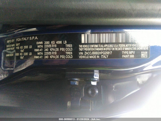 ZACCJBBB2HPG25817 Jeep Renegade Altitude 4x4