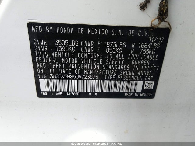 Honda FIT EX 2018 3HGGK5H85JM723875 Image 9