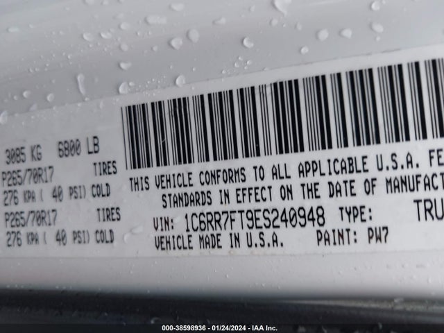 RAM 1500 Tradesman 2014 1C6RR7FT9ES240948 Image 9