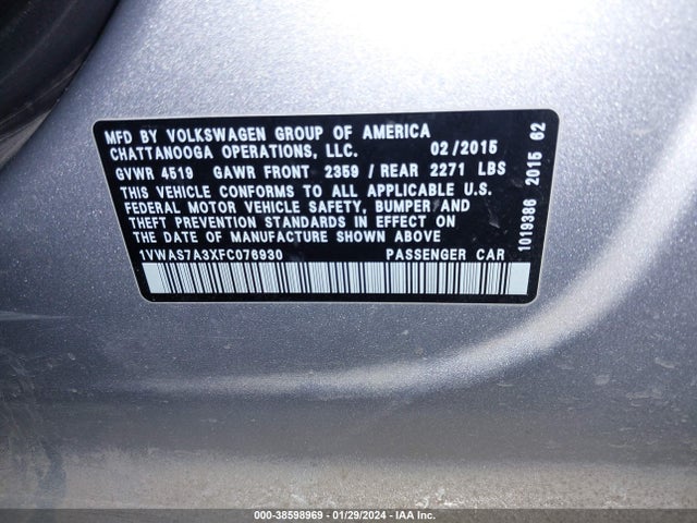 1VWAS7A3XFC076930 Volkswagen Passat 1.8t Limited Edition