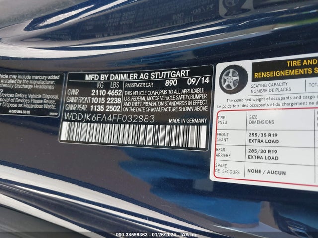 Mercedes-Benz SL 400 2015 WDDJK6FA4FF032883 Image 9