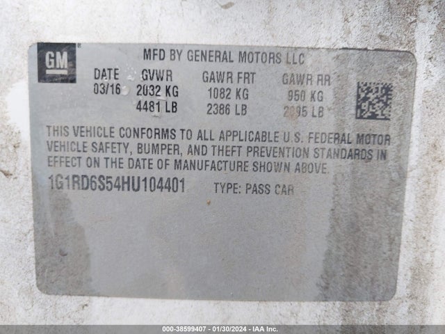 Chevrolet Volt Premier 2017 1G1RD6S54HU104401 Image 9