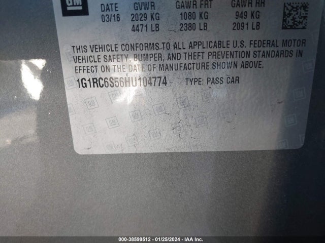 Chevrolet VOLT LT 2017 1G1RC6S56HU104774 Image 9