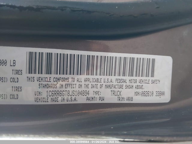 1C6RR6GT8JS104894 RAM 1500