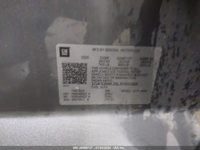 1GKS2HKJ5LR301682 GMC Yukon Xl 4wd Denali