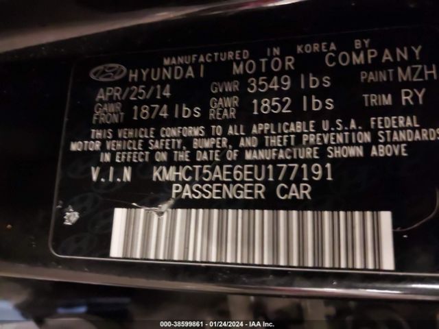 KMHCT5AE6EU177191 Hyundai ACCENT GS