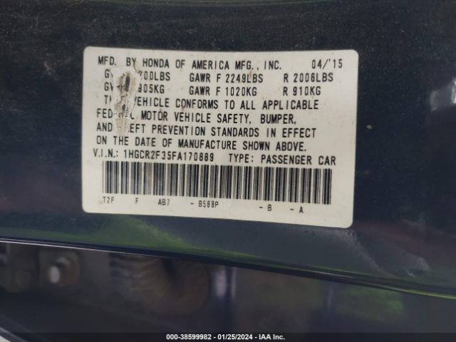 1HGCR2F35FA170889 Honda ACCORD LX