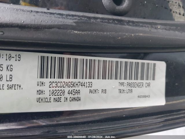 2C3CDZAG5KH744133 Dodge Challenger Sxt
