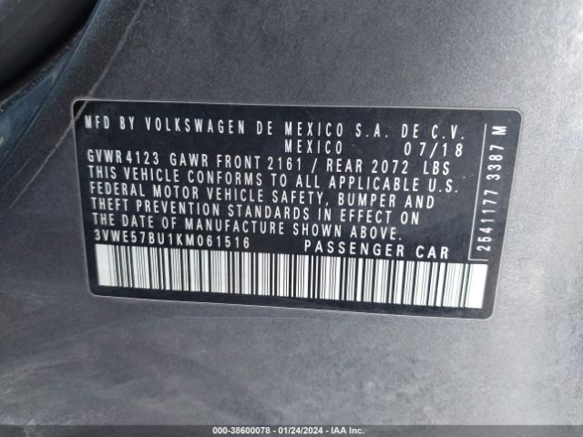 3VWE57BU1KM061516 Volkswagen Jetta 1.4t Sel