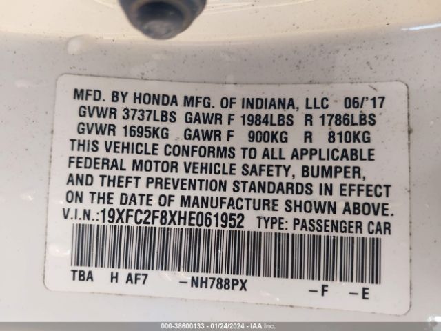 19XFC2F8XHE061952 Honda CIVIC EX