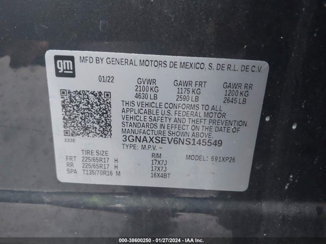 Chevrolet Equinox Awd Ls 2022 3GNAXSEV6NS145549 Image 9