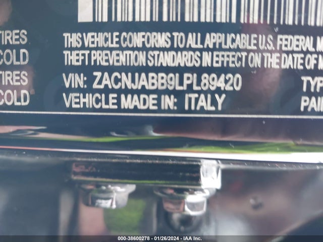 ZACNJABB9LPL89420 Jeep Renegade Latitude Fwd