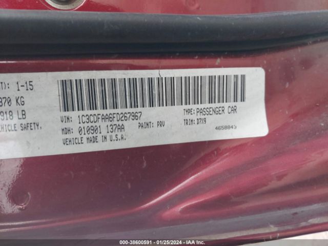 1C3CDFAA6FD267967 Dodge DART SE