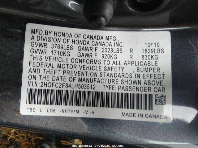Honda Civic Sport 2020 2HGFC2F84LH503512 Image 9