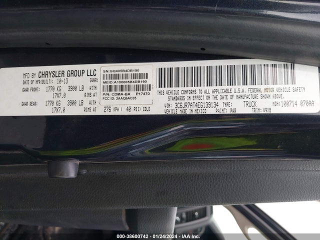 RAM 1500 Tradesman 2014 3C6JR7AT4EG139134 Image 9