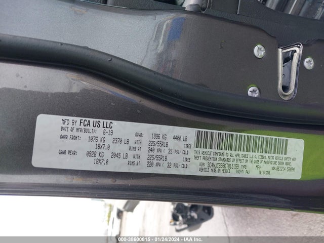 Jeep Compass Altitude Fwd 2019 3C4NJCBB0KT815159 Image 9