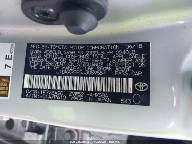 Toyota PRIUS PRIME 2018 JTDKARFP5J3089854 Image 9