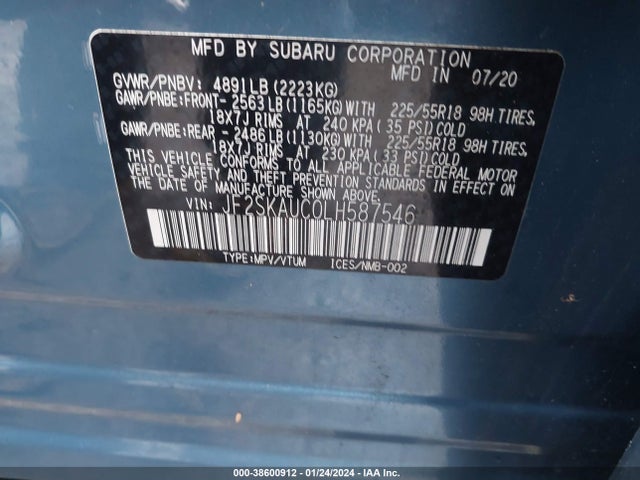 JF2SKAUC0LH587546 Subaru Forester Limited
