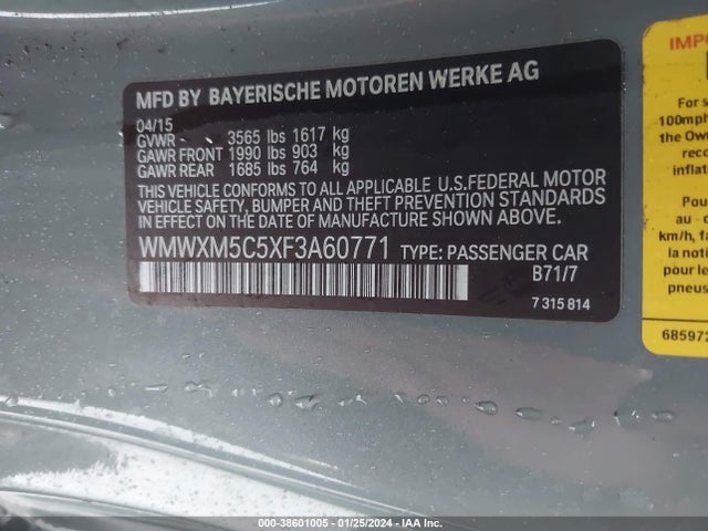 2015 MINI HARDTOP WMWXM5C5XF3A60771 Photo 8