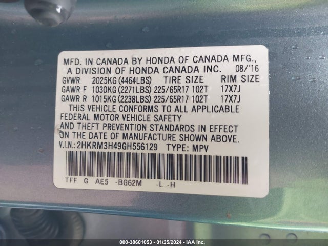 Honda CR-V SE 2016 2HKRM3H49GH556129 Image 9