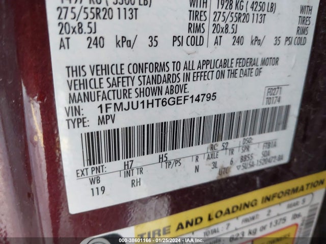 Ford Expedition King Ranch 2016 1FMJU1HT6GEF14795 Image 9