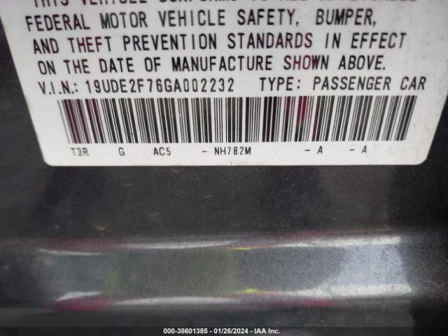 19UDE2F76GA002232 Acura Ilx Premium Package/technology Plus Package