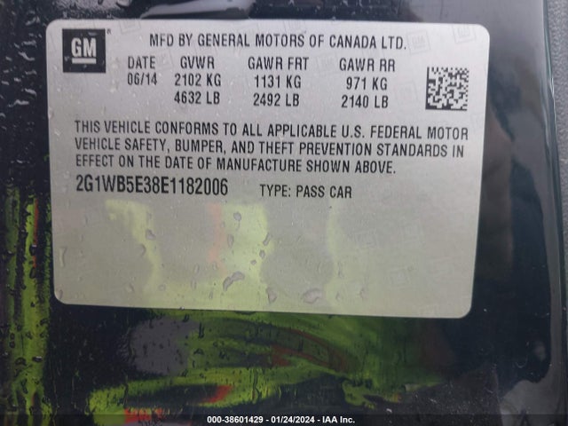 Chevrolet Impala Limited Lt 2014 2G1WB5E38E1182006 Image 9