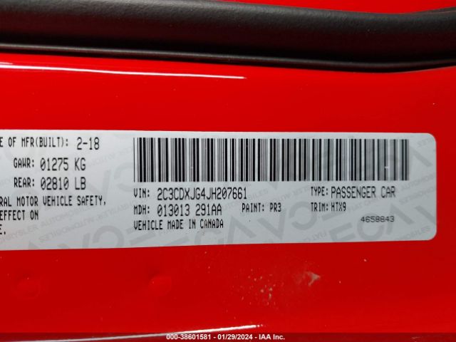 2C3CDXJG4JH207661 Dodge Charger Gt Awd