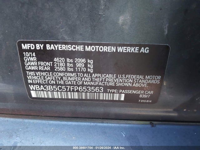 BMW 328i Xdrive 2015 WBA3B5C57FP653563 Image 9