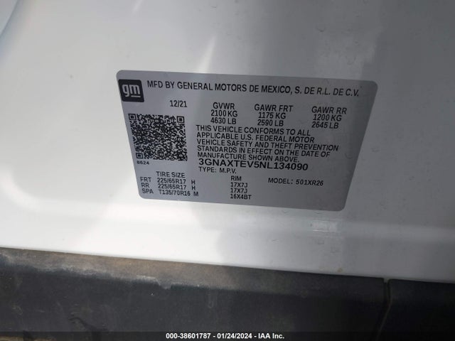 Chevrolet Equinox Awd 2fl 2022 3GNAXTEV5NL134090 Image 9