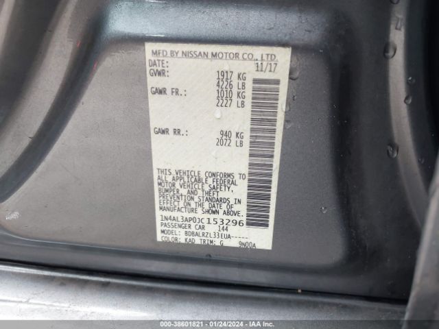 1N4AL3AP0JC153296 Nissan Altima 2.5 Sl
