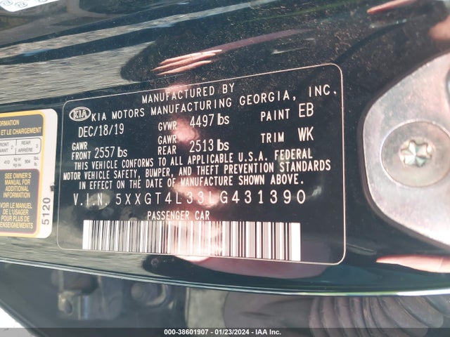 KIA Optima Lx 2020 5XXGT4L33LG431390 Image 9