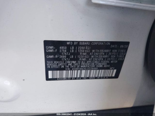 4S4BTAACXL3228469 Subaru Outback
