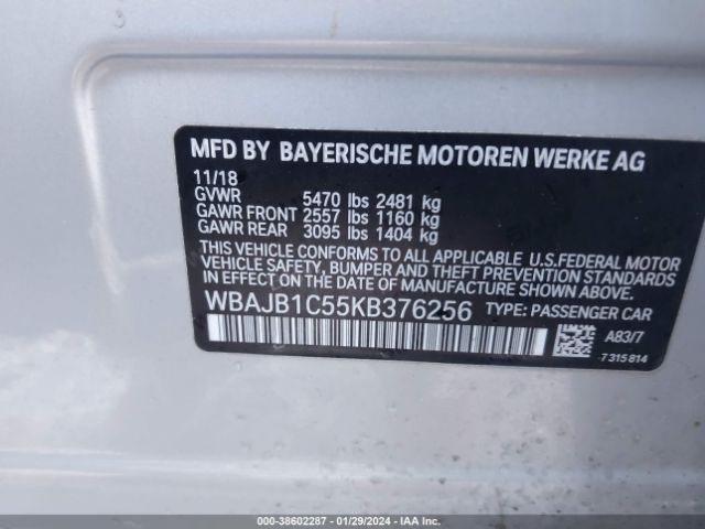 WBAJB1C55KB376256 BMW 530e Xdrive Iperformance