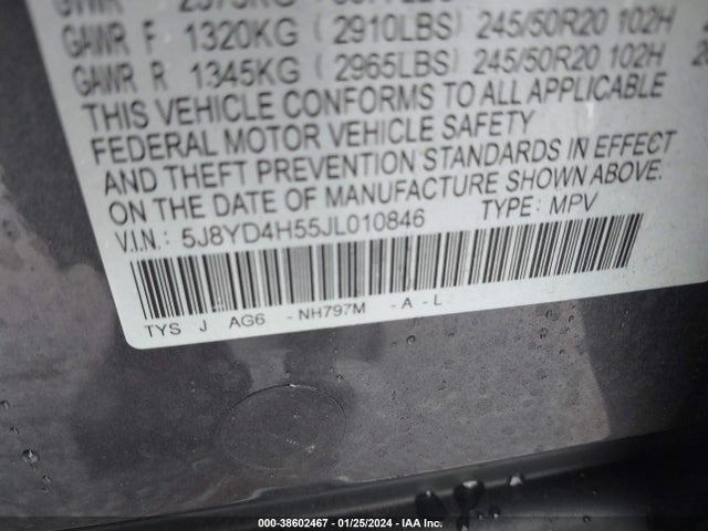 5J8YD4H55JL010846 Acura Mdx Technology Pkg