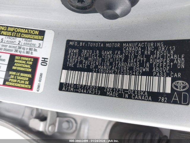 Toyota Corolla S Plus 2014 2T1BURHE7EC005467 Image 9
