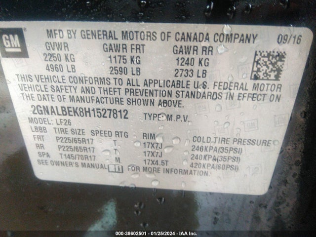 Chevrolet EQUINOX LS 2017 2GNALBEK8H1527812 Image 9