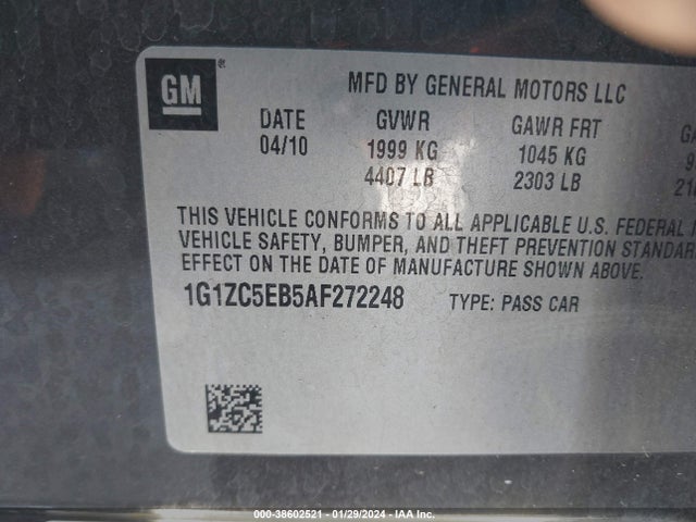 2010 CHEVROLET MALIBU LT VIN: 1G1ZC5EB5AF272248