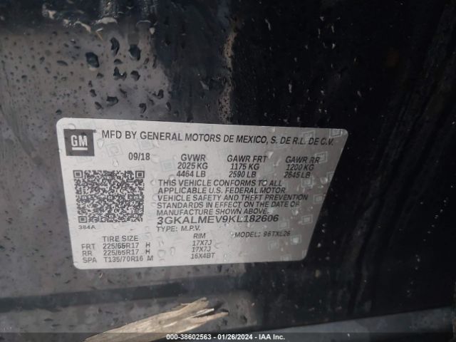 3GKALMEV9KL182606 GMC Terrain Sle