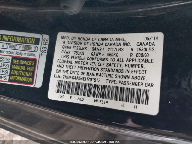 2HGFG4A54EH701913 Honda CIVIC SI