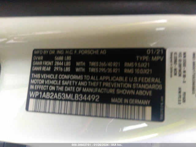 2021 PORSCHE MACAN WP1AB2A53MLB34492 Photo 8