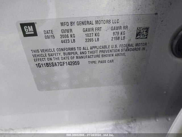 Chevrolet Malibu Limited Ls 2016 1G11B5SA7GF142959 Image 9
