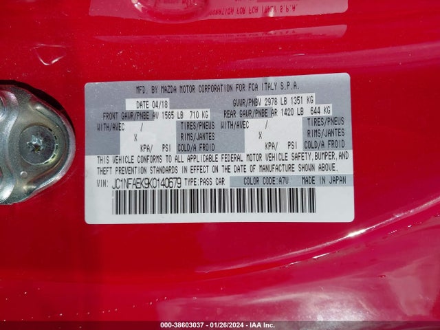 2019 FIAT 124 SPIDER JC1NFAEK9K0140679 Photo 8