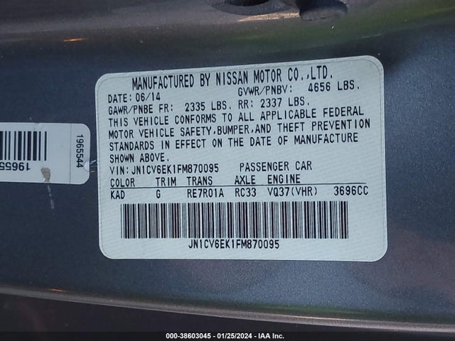 JN1CV6EK1FM870095 Infiniti Q60 S Limited