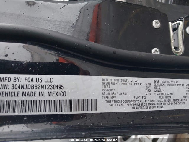 3C4NJDBB2NT230495 Jeep Compass Latitude 4x4